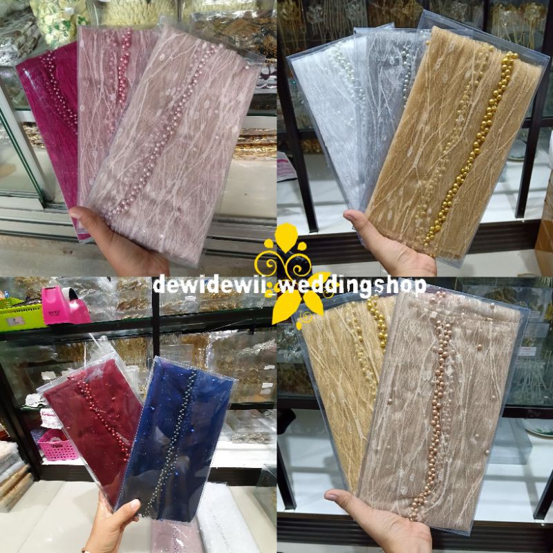 KERUDUNG PENGANTIN / VEIL MUTIARA MOTIF AKAR / VEIL