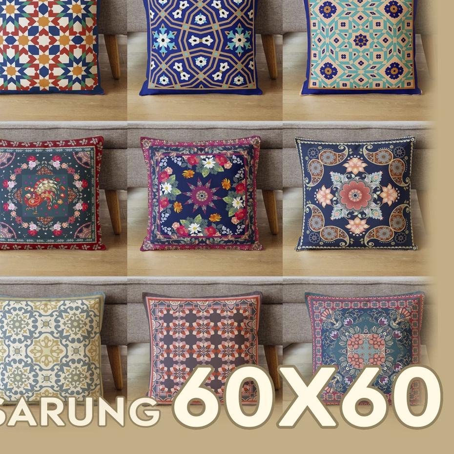Miliki - SARUNG BANTAL SOFA PRINT 60X60 CM MOTIF MAROKO MAROCCO TURKISH TIMUR TENGAH ホ