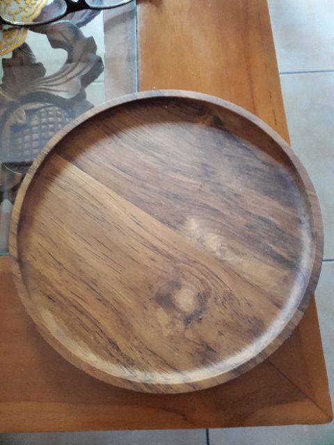 Piring Kayu Jati D. 20cm / Teak Wood Plate