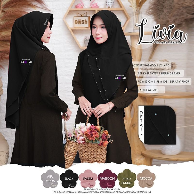 Livia Permata Khimar by Raqumi