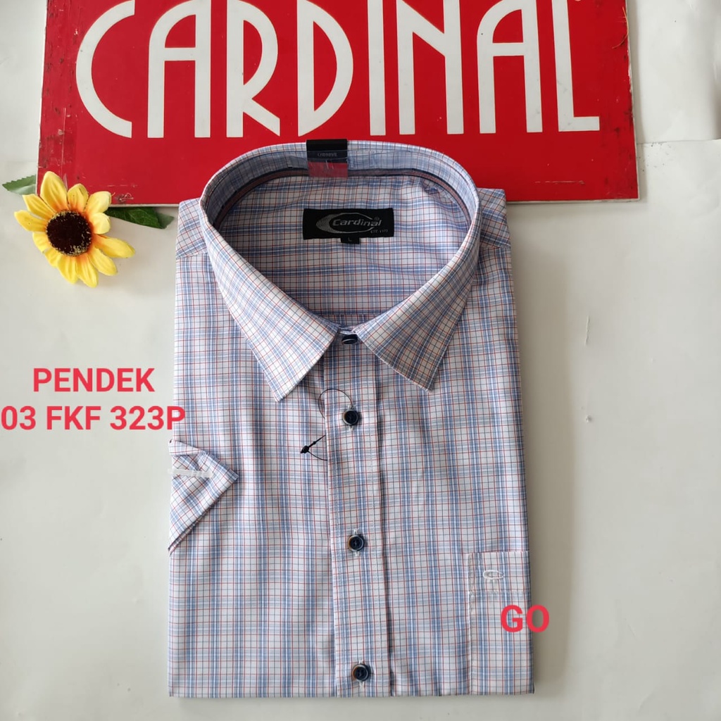 gof XL-2XL CARDINAL KEMEJA FORMAL PENDEK RegularFit Pakaian Kemeja Kerja Pria Kantor Acara Resmi Pakaian Wisuda Original KMSB