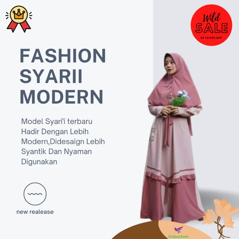 GAMIS TERBARU REMAJA _ NESYA SET SYARII ORI SHAN GLOU