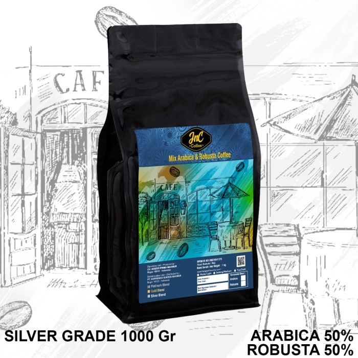 

TERBARU JnC House Blend Silver Grade 50% Biji Kopi Arabica 50% Robusta 1 KG - Biji Sangrai