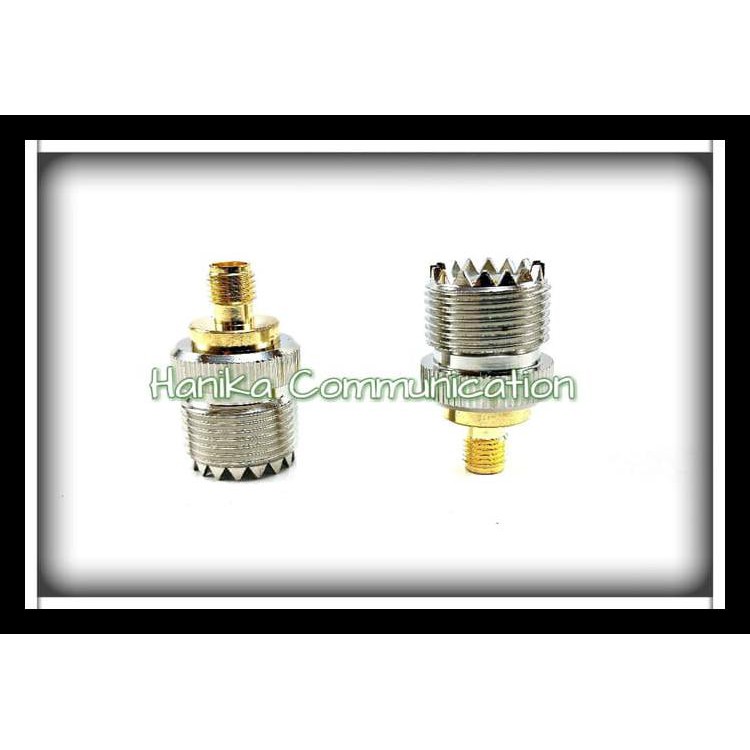 100% BERKUALITAS KONEKTOR PL FEMALE TO SMA FEMALE SAMBUNGAN PL259 RADIO HT CONNECTOR KE 100%TERLARIS