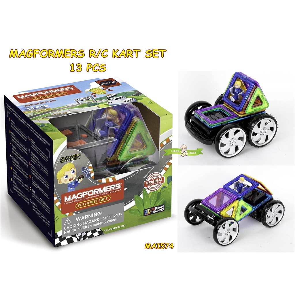 MAI574 MAINAN EDUKASI MAGFORMERS RC KART SET 13 PCS