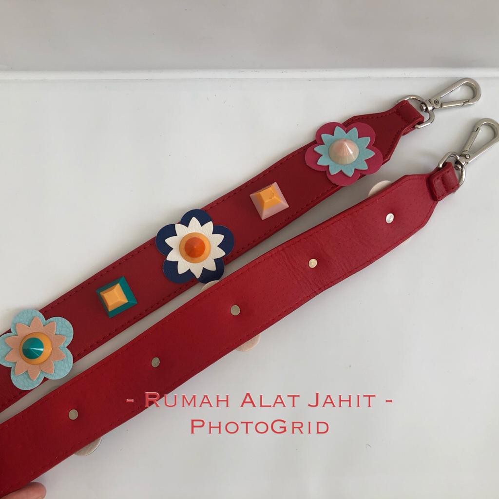 Tali Tas Leather Longstrap Model Flower Candy 01504 - 3 Pilihan Warna