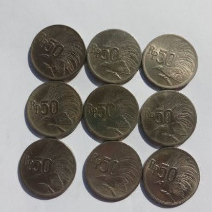 Uang koin 50 Rupiah Cendrawasih tahun 1971