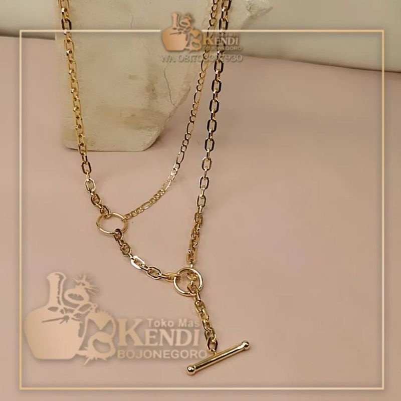 Kalung Emas Necklace Gold UBS Chain Double Layer Korean style Collection Bold