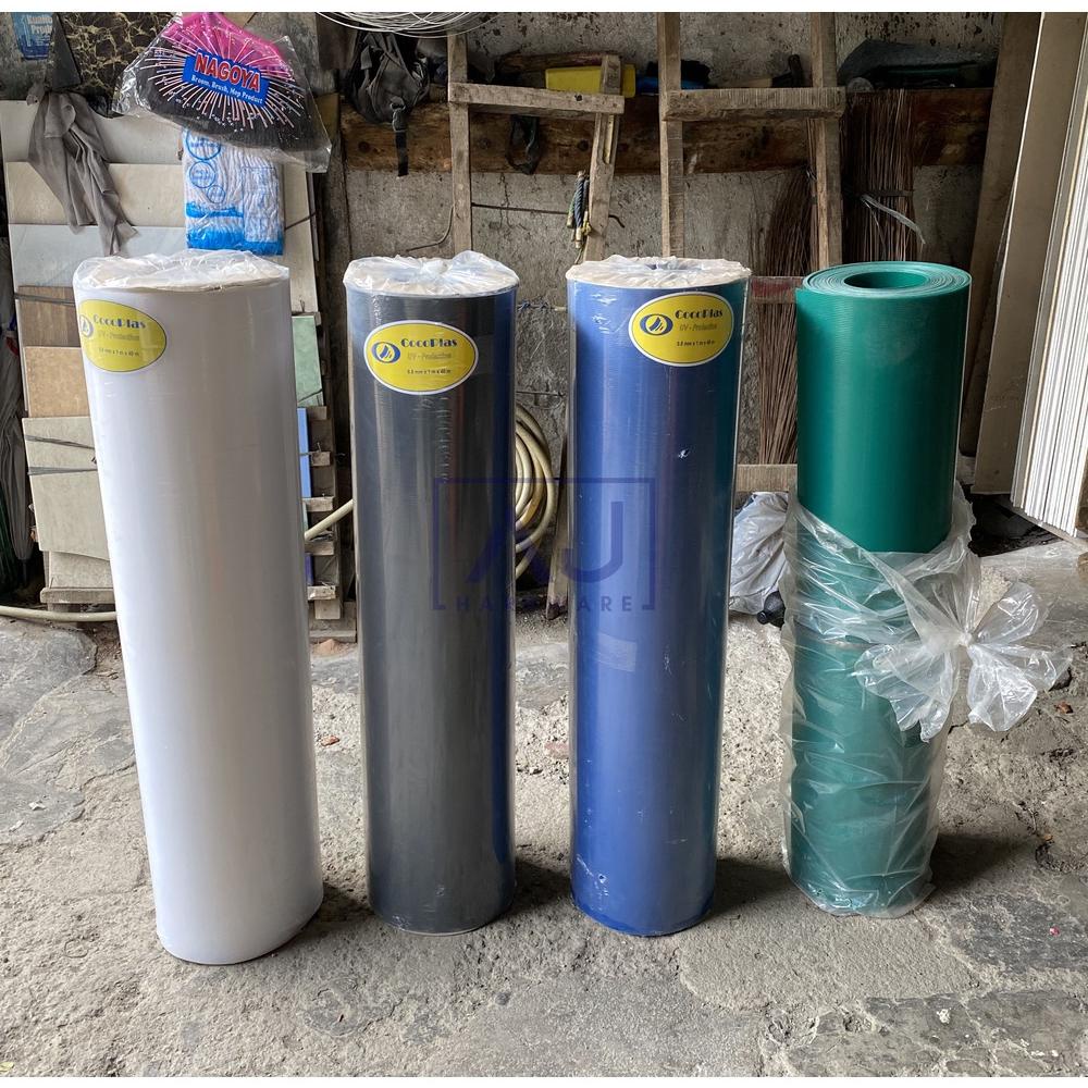 Fiber Pagar Plastik Atau Penutup Pagar Rumah Biru Putih Hitam Hijau Per Meter Tebal 0,8 Mm