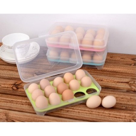 VOM Egg Box Kotak Penyimpanan Telur 15 Pcs – Tempat Telur 15 Lubang 0680