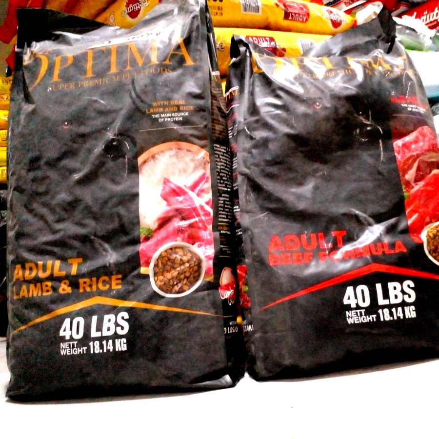 (EXSPEDISI) Makanan anjing Optima Dog food rasa beef formula 18,14kg