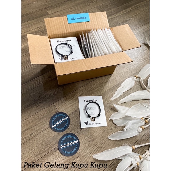 Paket Usaha Gelang Reseller (Gelang Polos Inisial Magnet Kupu Kupu)