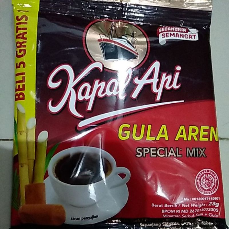 BARU X Kopi Kapal Api Gula Aren Special Mix 1 Renceng isi 10 gratis 2 ( 12 sachet )