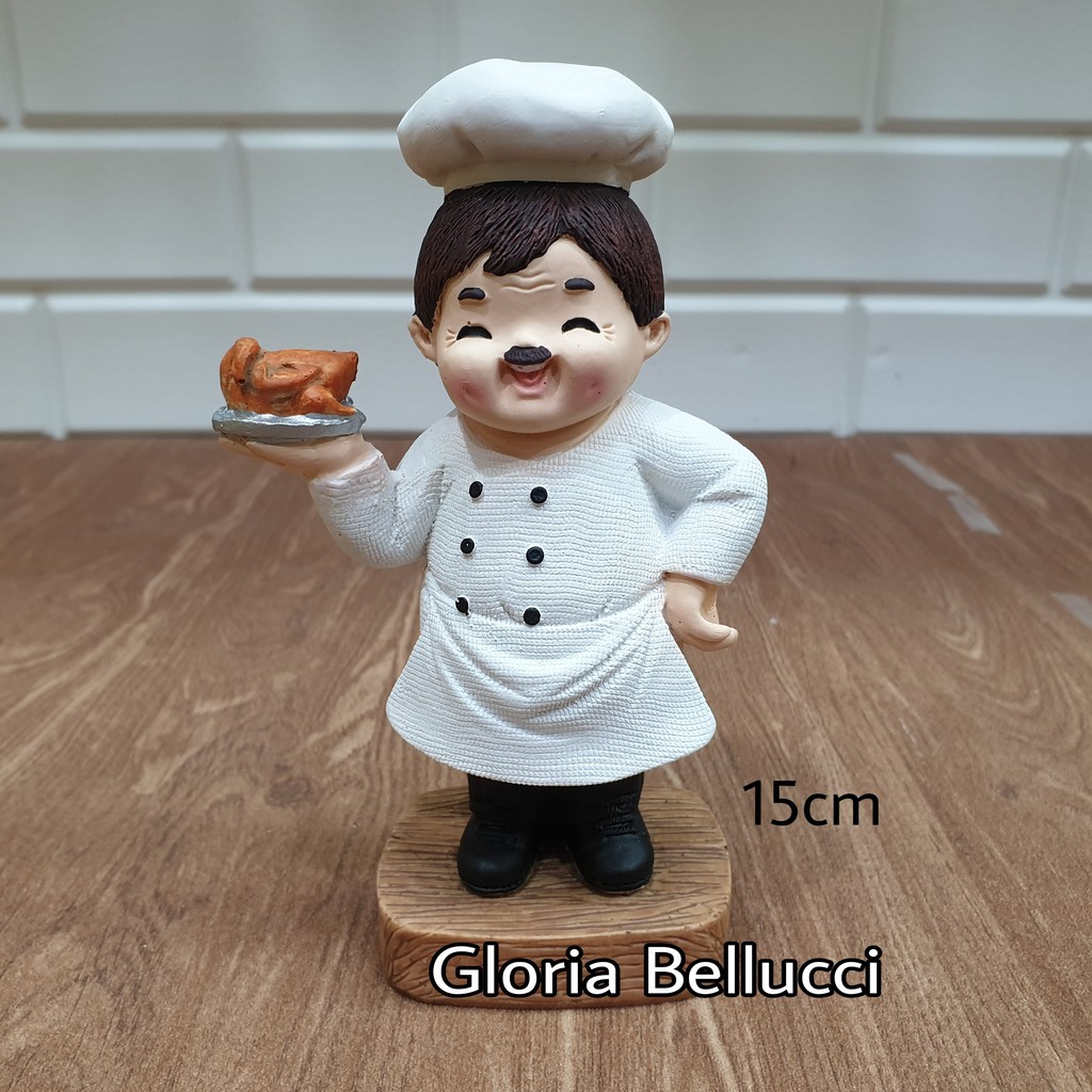 patung pajangan koki asia lucu unik ayam panggang chef restoran