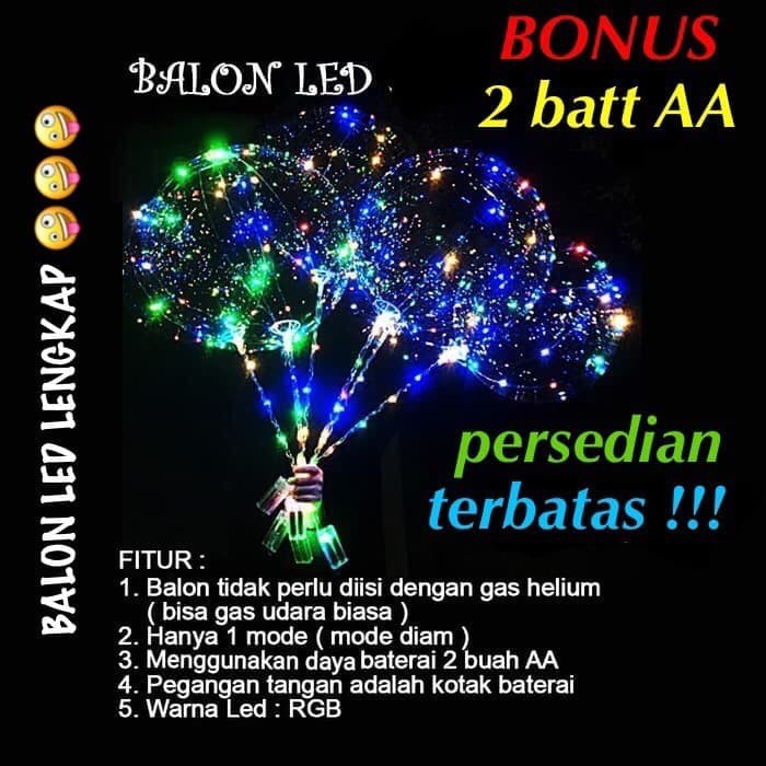 BALON LED RAINBOW WARNA WARNI KELAP KELIP BALON LAMPU 