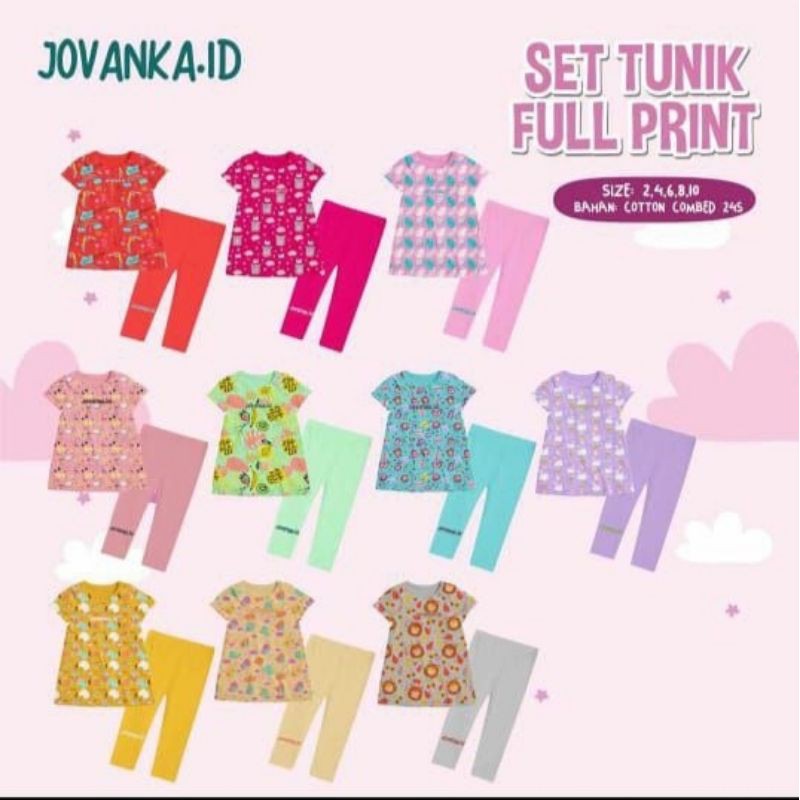 JOVANKA.ID - Setelan tunik full print jovanka