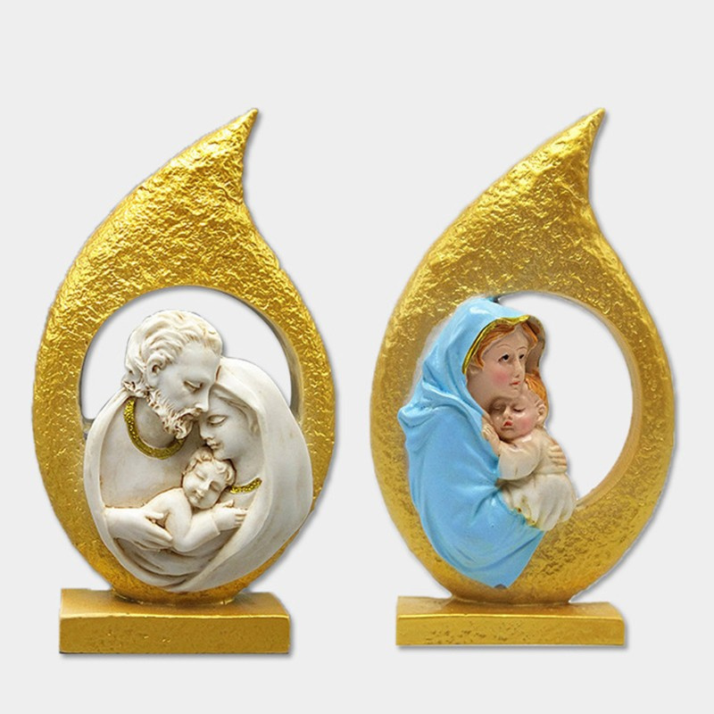 Glitter DIY Catholic Holy Family Silicone Mould Crafts Polymer Clay Ornaments Decorations Making Tool Epoxy Resin Mold