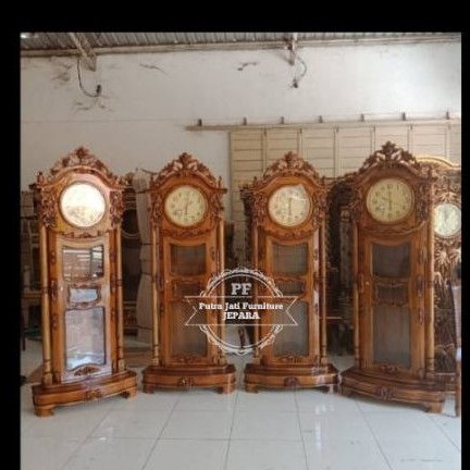 Jam Masjid hias ukir kayu jati ukir Jepara