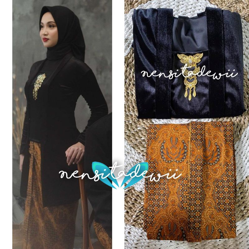 [1 SET] Kebaya Body Panjang + Jarik Instan / Motif Buntal Melati #PP01