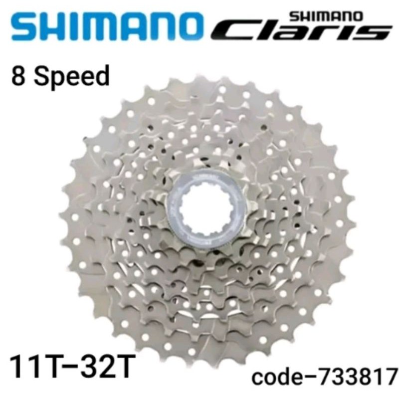 Sprocket 11 T - 32 T Shimano 8 Speed Claris HG50 8sp sp Cassette Gear 11t 32t . code-733817 gir sepeda asli shimano bisa sepeda mtb balap roadbike road bike tourney altus acera altus alivio claris original asli