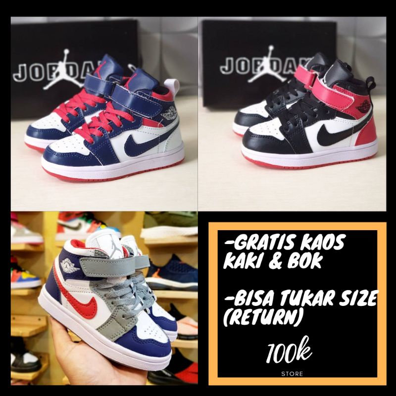sepatu anak laki Nike jordan best seller termurah jaminan real pict size 21-35 free box dan sock