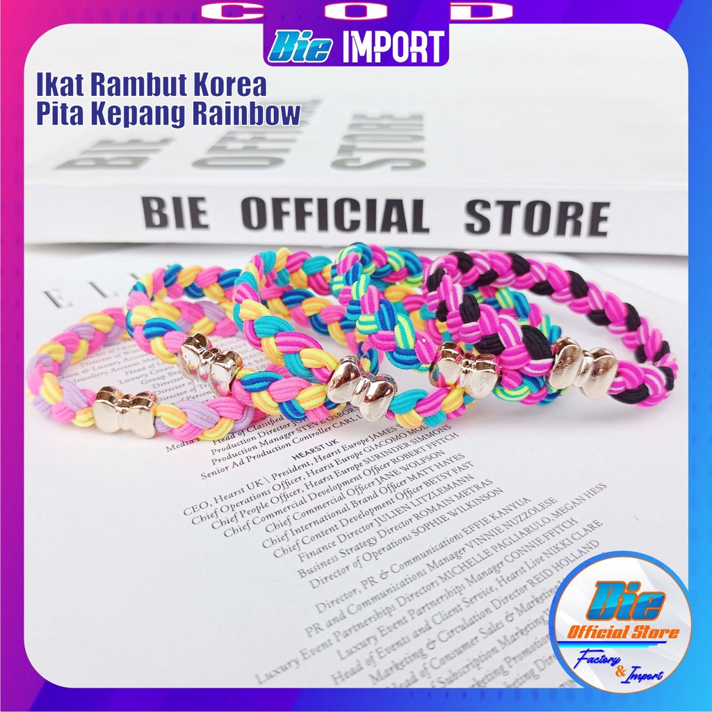 Ikat Rambut Korea Pita Rainbow Impor Best Seller