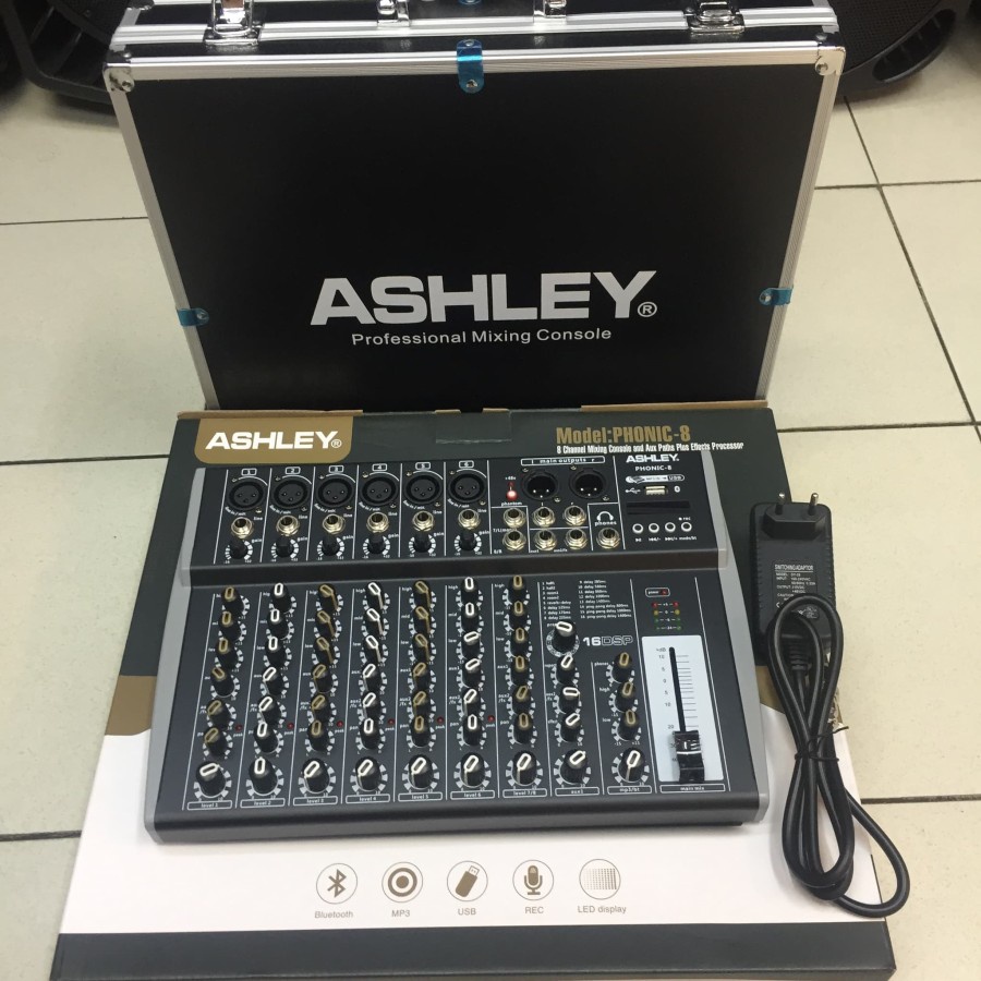 Mixer Ashley Phonic 8 Original 8 Channel Bluetooth Free Koper