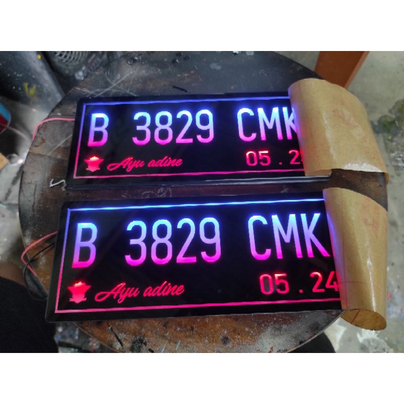 plat nomor led akrilik ( satu )