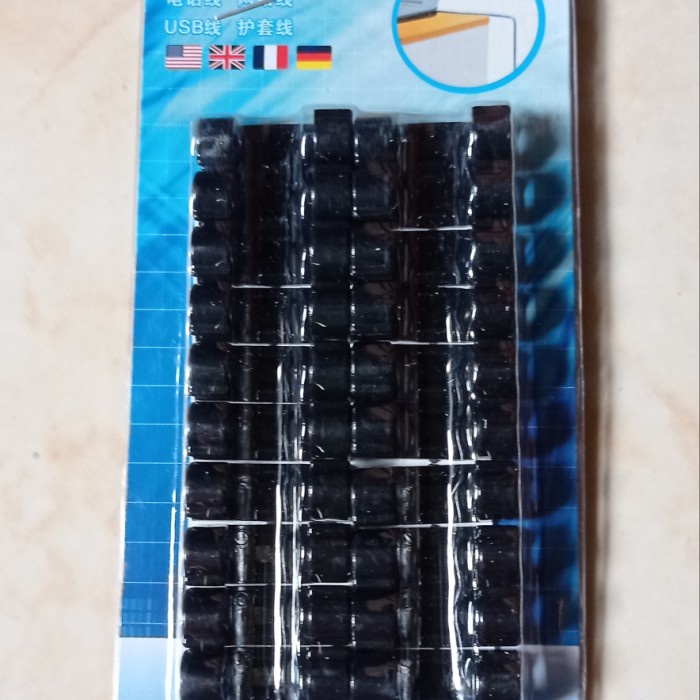 Klip Kabel Klem Tempel Perekat Perapih Organizer isi 20 PCS - Hitam