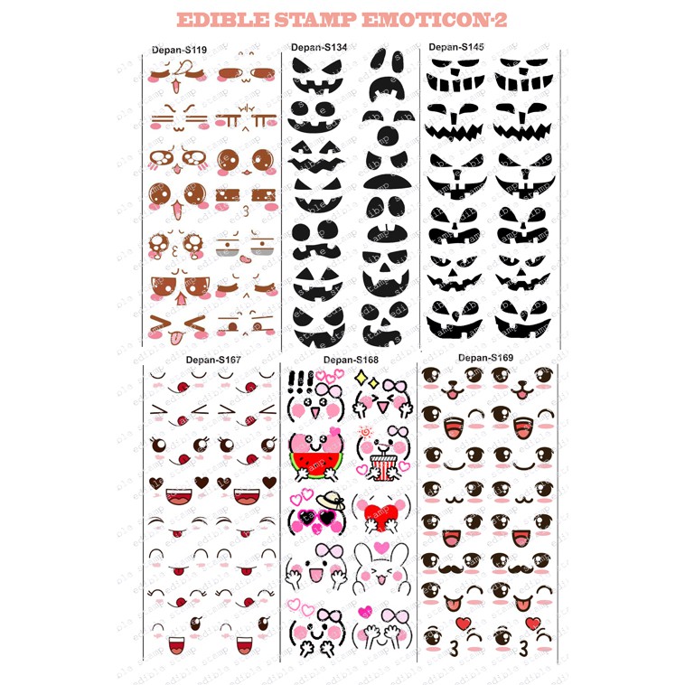 

Edible Stamp Stiker Makanan Edible Stiker Edible Print Sticker Makanan EMOTICON 2