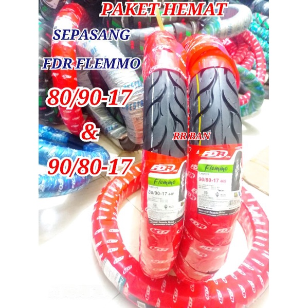 paket hemat sepasang ban fdr flemmo 80/90-17 dan 90/80-17 ban honda revo satria jupiter mx supra vik