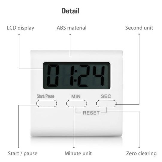 Timer Masak Dapur Countdown Digital Alarm Clock alat pengukur waktu masak