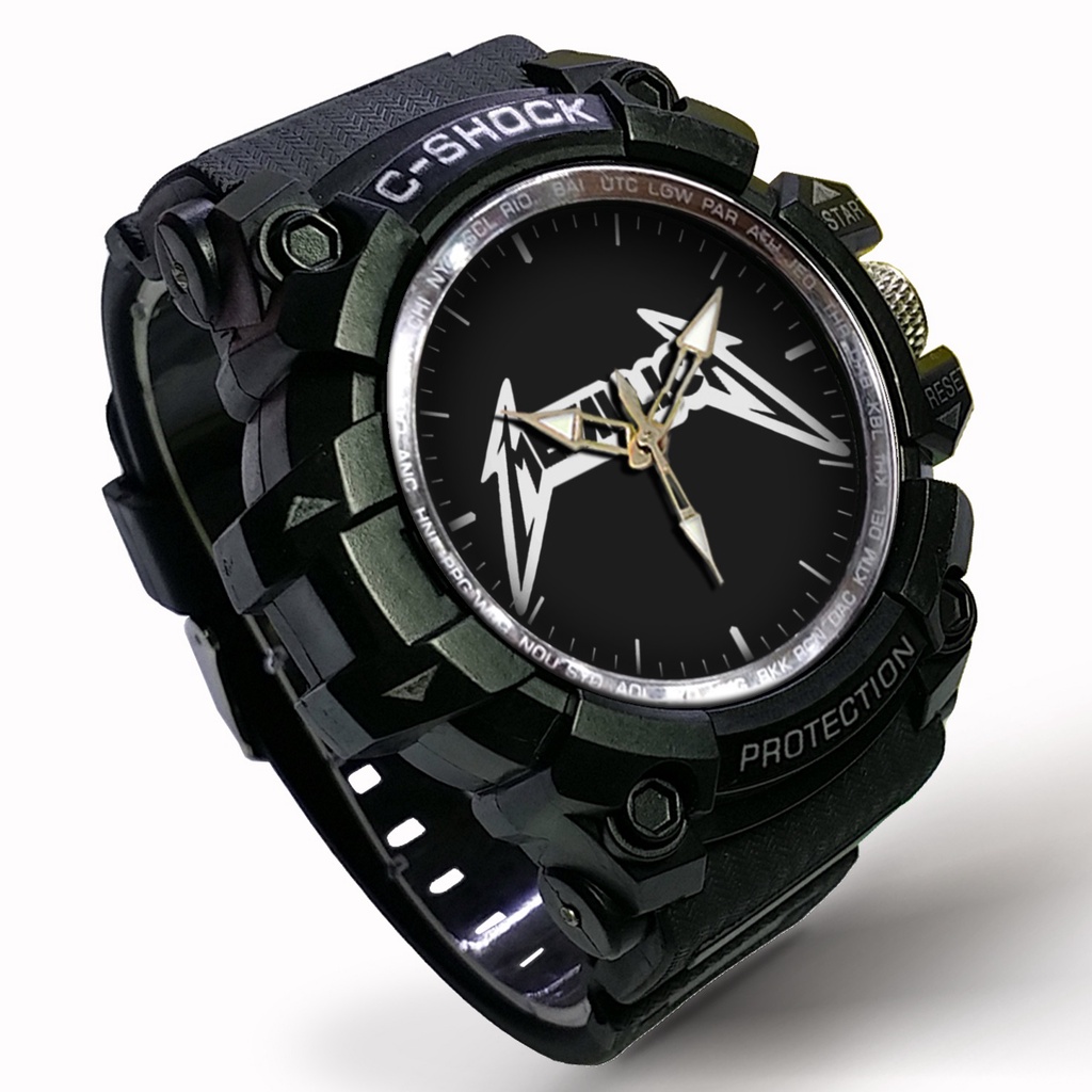 Jam Tangan Custom METALLICA Hitam Outdoor