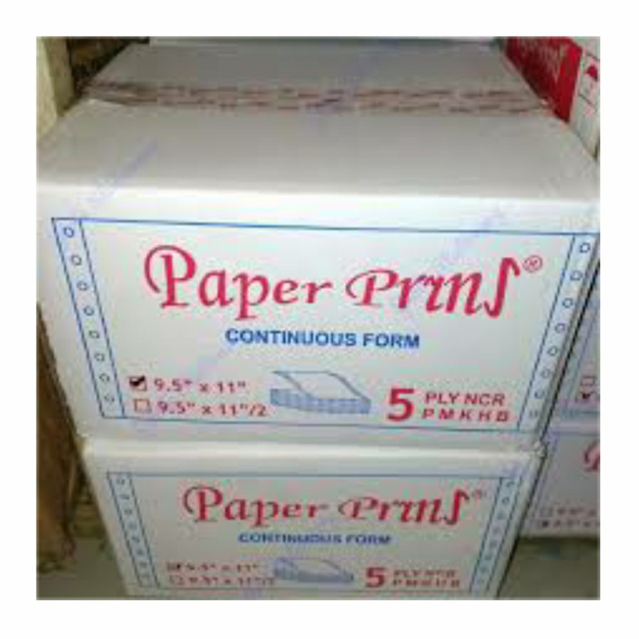 Continuous Form Paper Prins K5 / Kertas Komputer 5 Rangkap 5 Ply 9 1/2 x 11&quot;