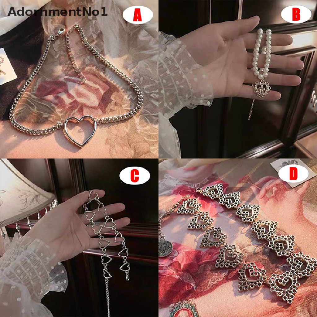 (AdornmentNo1) Kalung Choker Rantai Dengan Liontin Hati Gaya Gothic Untuk Wanita