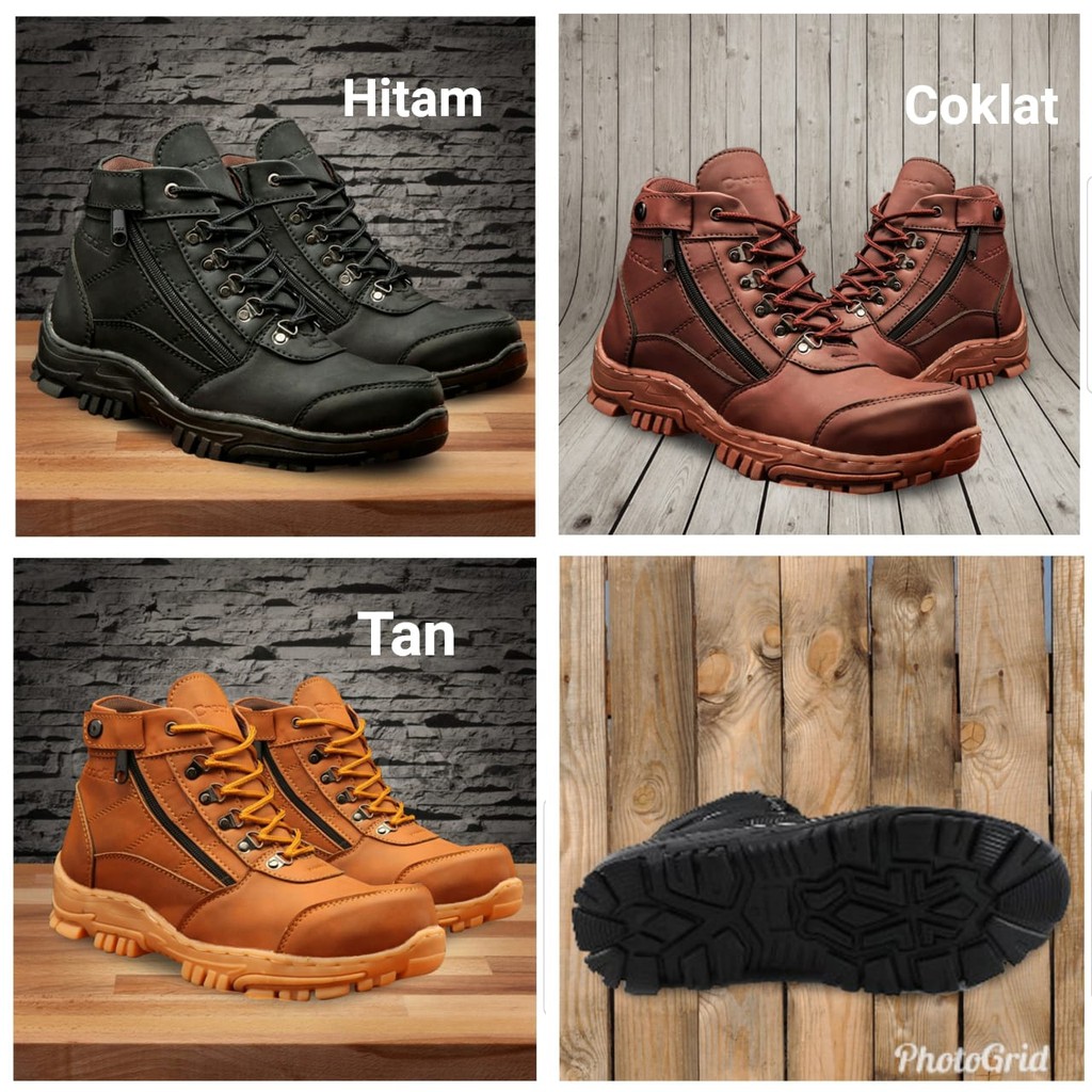 Sepatu Pria Boots Crocodile Morisey sleting Safety Tracking Hiking