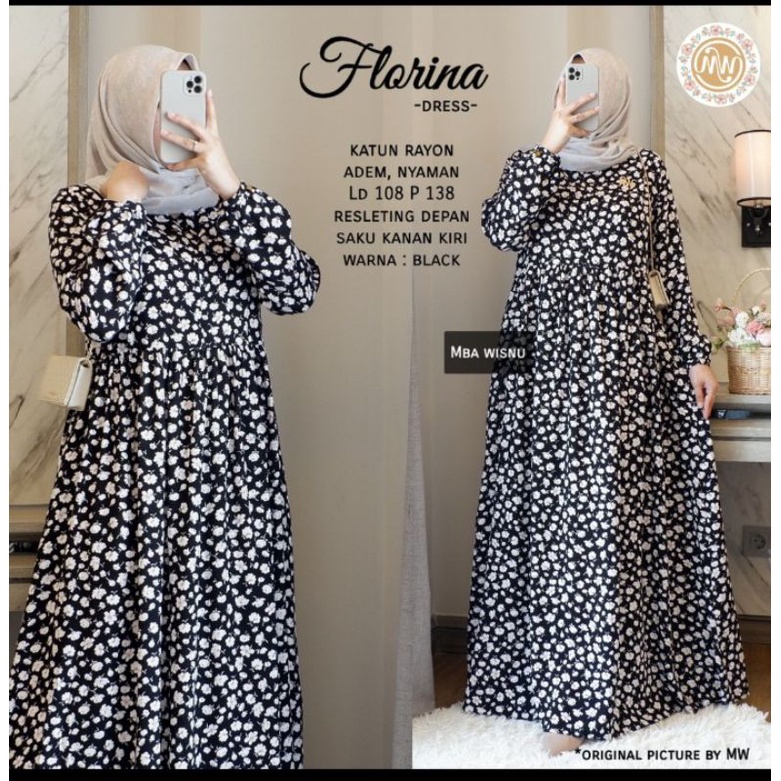 FLORINA DRESS ORIGINAL MBA WISNU/DRESS RAYON MW