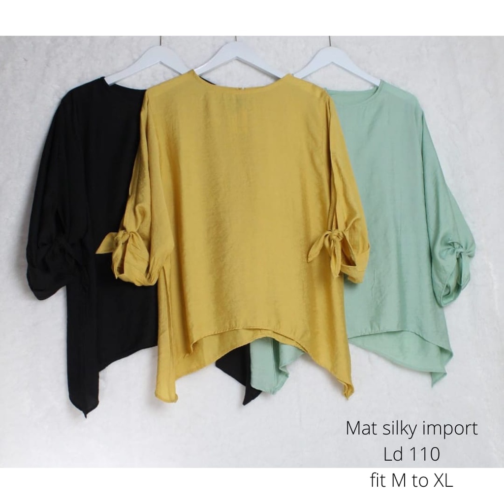 OZGE Atasan Blus Wanita Premium Terbaru Model Korea  Bahan Silky Import fit M to XL