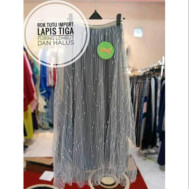 Rok tutu mutiara serat import