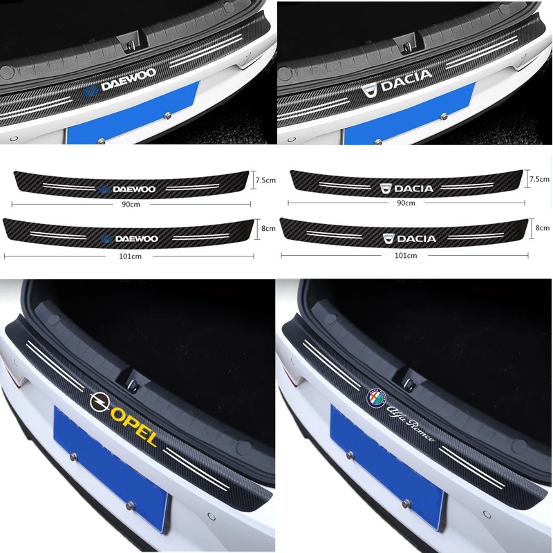 Volkswagen Stiker Pelindung Bumper Bagasi Mobil Motif Carbon Fiber Untuk VW Polo Fox Golf Gol Voyage Beetle Santana