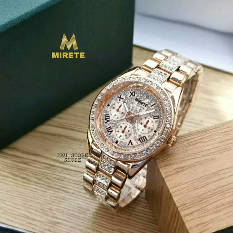 Jam Tangan Wanita DIAMOND kekinian terlaris tahan air || jam tangan wanita mirete model permata terbaru Free batrai cadangan || jam tangan cewek cantik || jam tangan wanita murah || jam tangan wanita mirete original bayar di tempat