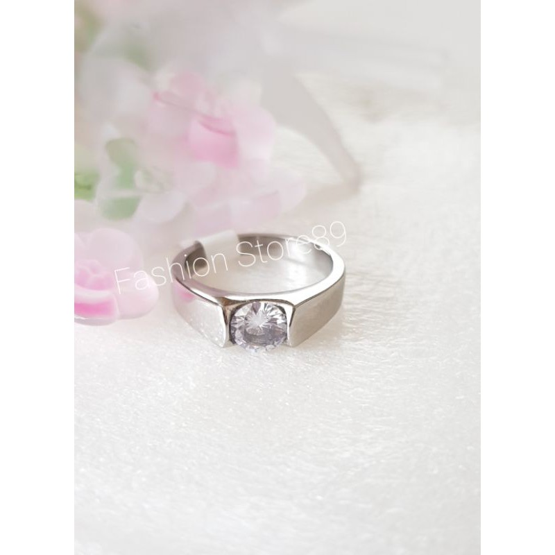 cincin nikah tunangan permata titanium silver impor Antikarat selamanya bestseller bestquality halal