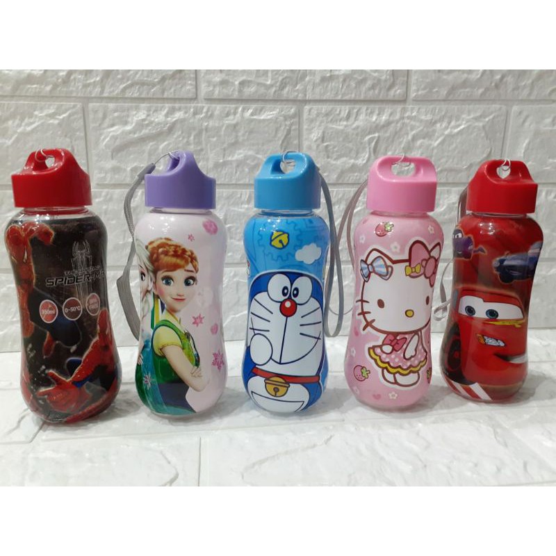 BOTOL MINUM ANAK MINI LEKUK SUSU KARAKTER UK 350 ML BPA FREE