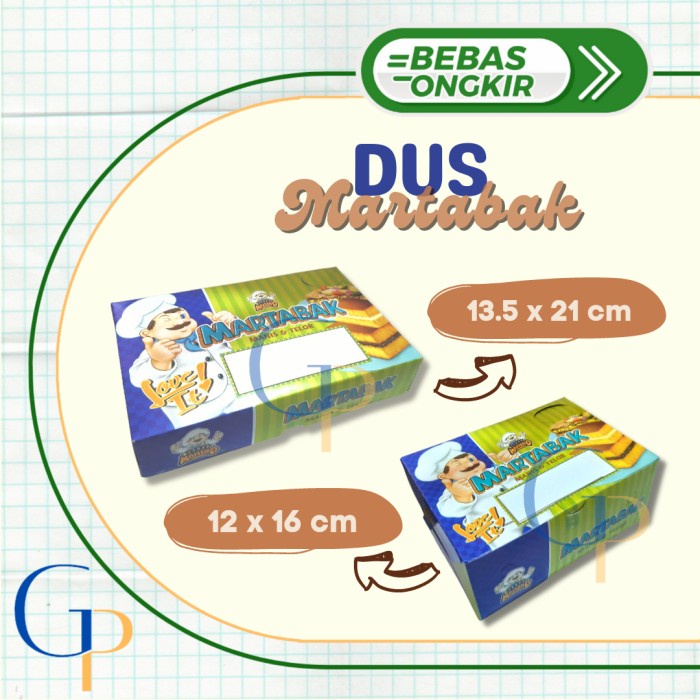 

Dus Martabak Sedap Mantap Ukuran 12x16 Dan 13,5x21/ Dus Martabak Murah