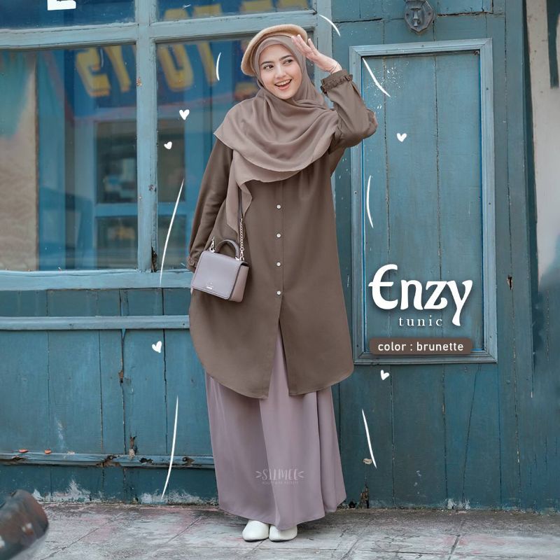 Enzy Tunik by Silmee | Tunik Kemeja Panjang