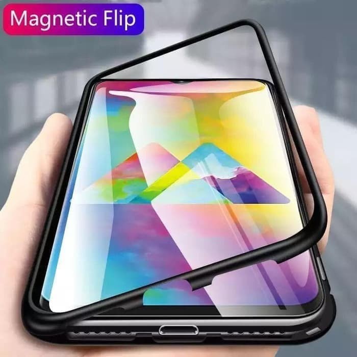 Magnet case backglass Realme C2 Oppo A1K Case casing cover magnetic