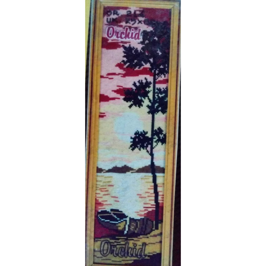KRUISSTEEK KRISTIK ORCHID MOTIF PEMANDANGAN OR 214