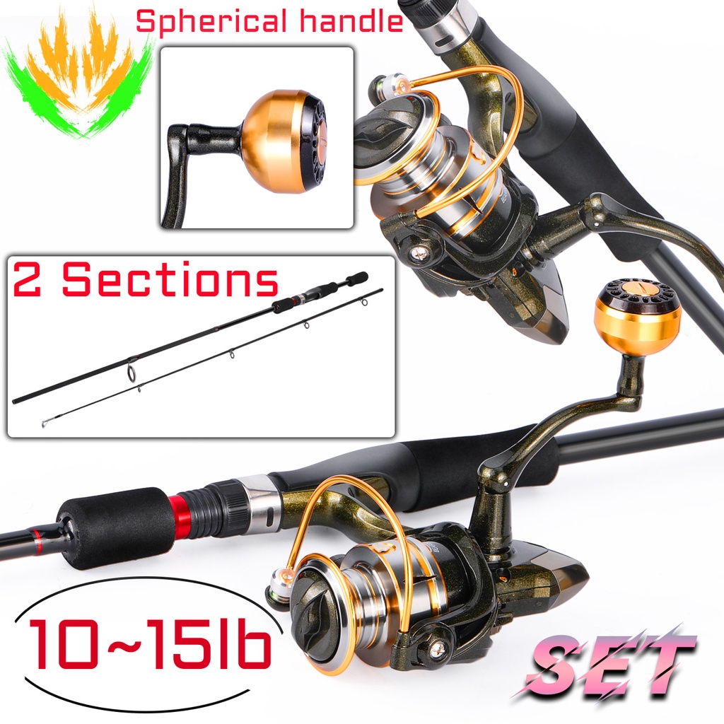 Reel Pancing Max Drag 15kg Metal/EVA Ball Grip Reel 1.8M Dan ML Power Spinning Fishing Rod Set