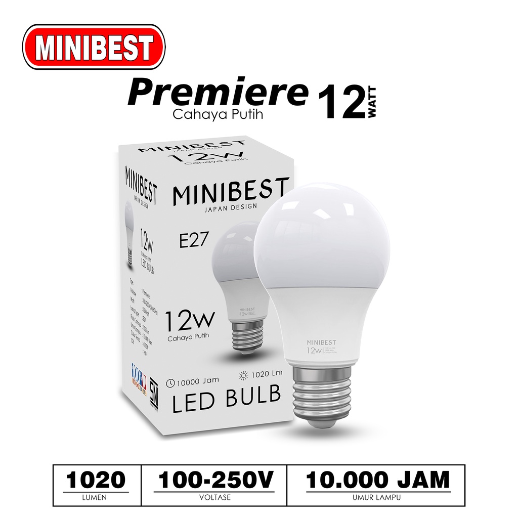 [TERLARIS] MINIBEST LAMPU BULB LED LAMPU LED PREMIER A BULB 3w, 5w , 7w , 9w, 12w ,15w, 18w, 23w