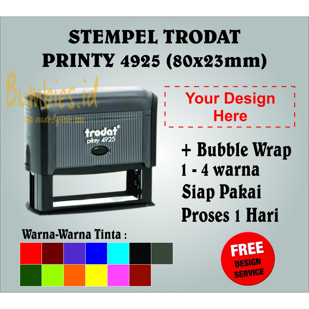 Stempel Praktis Trodat 4925 (80x23mm) Stempel Perusahaan | Stempel Toko | Stempel 2-4 warna